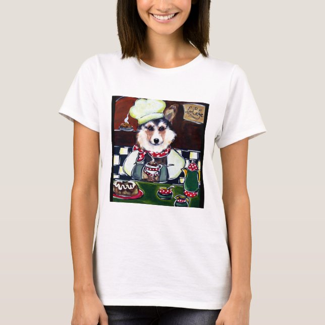 T-shirt Cozinheiro Corgi (Frente)