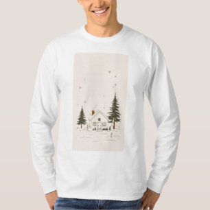 T-Shirt Cozy Winter Cabin Long Sleeve
