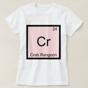 T-shirt Cr - Crab Rangoon Engraçado Símbolo de Elemento Qu