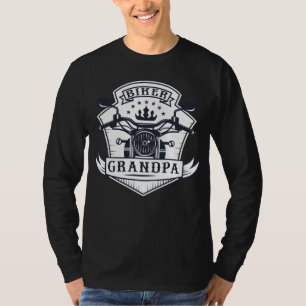 T-shirt Crachá Biker Grandpa Motorcycle Rider