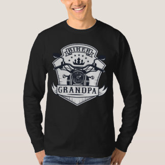 T-shirt Crachá Biker Grandpa Motorcycle Rider