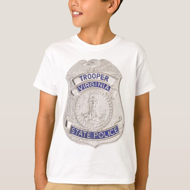 T-shirt Crachá da polícia da polícia estadual de Virgínia (Frente)