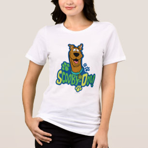 T-shirt Crachá de Caractere de Impressão de Pata Scooby-Do