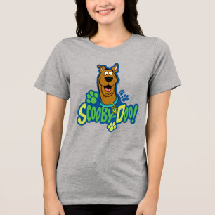 T-shirt Crachá de Caractere de Impressão de Pata Scooby-Do