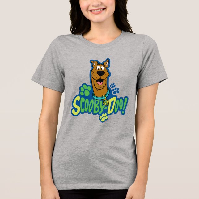 T-shirt Crachá de Caractere de Impressão de Pata Scooby-Do (Frente)