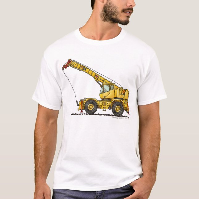 T-shirt Crane todo o roupa da construção hidráulica do (Frente)