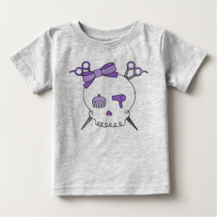 T-shirt Crânio acessório do cabelo roxo - Scissor