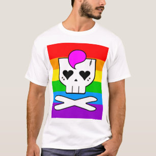 T-shirt Crânio Arco-íris Kawaii Rave