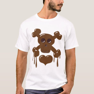 T-shirt Crânio de chocolate e ossos cruzados