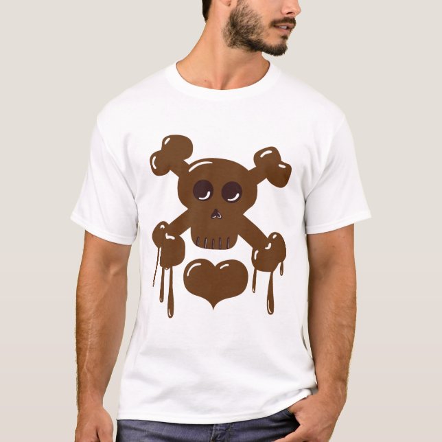 T-shirt Crânio de chocolate e ossos cruzados (Frente)
