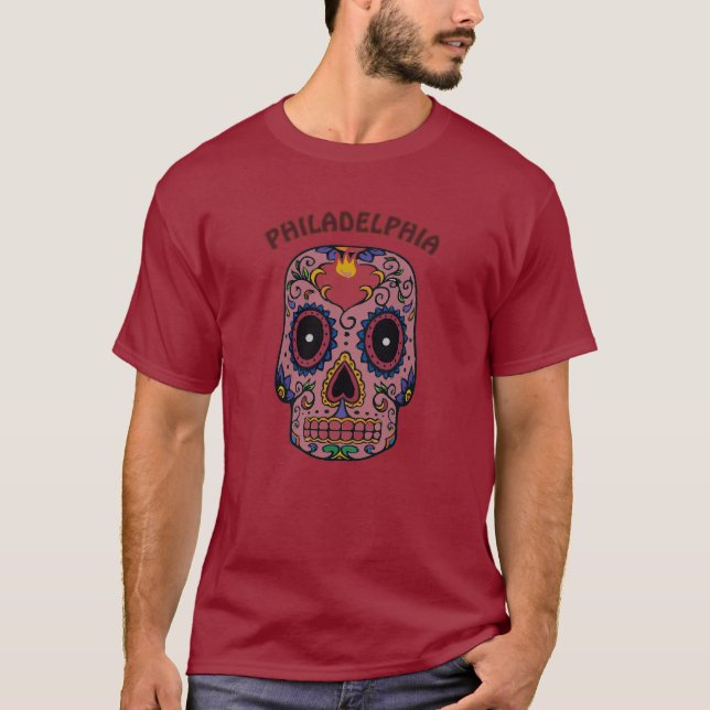 T-Shirt Crânio De Coração Sagrado (Frente)