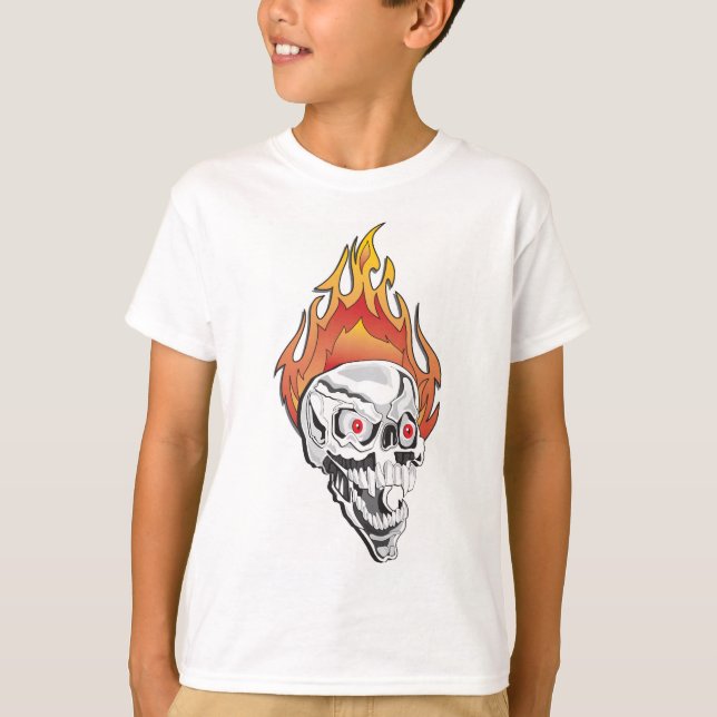 T-shirt Crânio de Flaming (Frente)