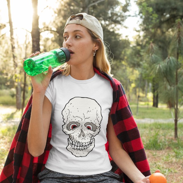 T-Shirt Crânio De Olhos Vermelhos (Criador carregado)