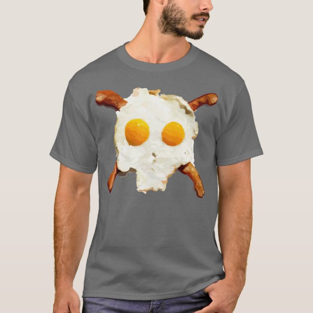 T-shirt Crânio do bacon dos ovos (Frente)