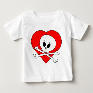 T-shirt Crânio do Coração Vermelho