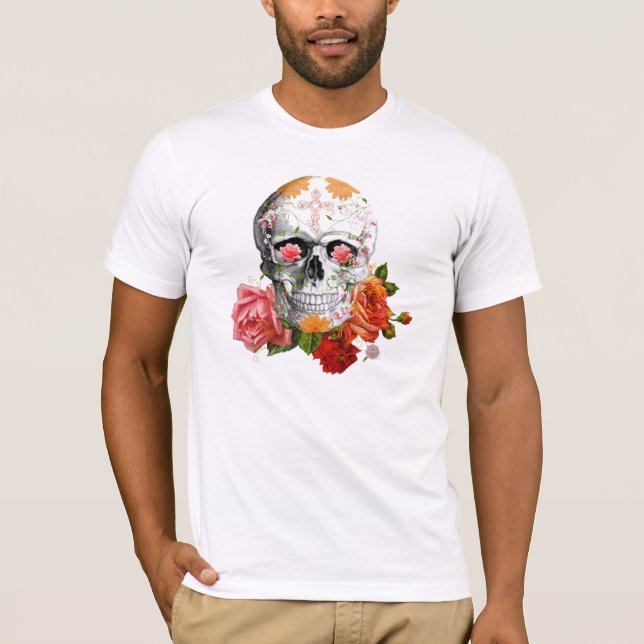 T-shirt Crânio dos rosas (Frente)