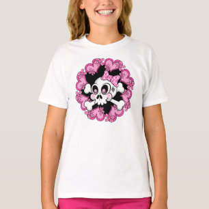 T-shirt Crânio e Corações em Cuta