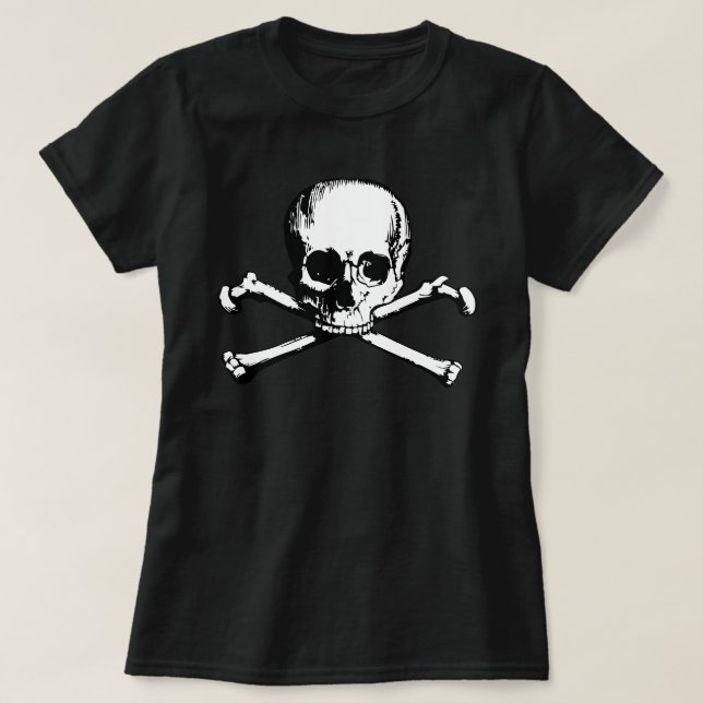 T-Shirt Crânio E Crossbones (Frente do Design)