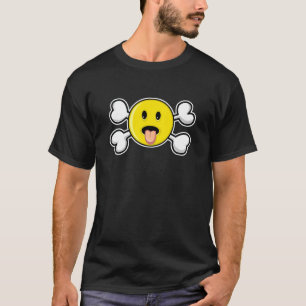 T-shirt Crânio e Ossos Cruzados língua fora