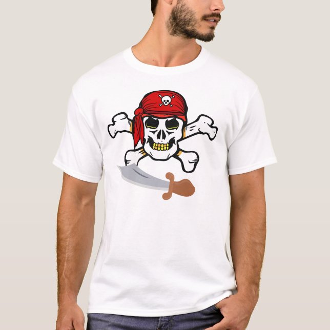t-shirt crânio e ossos de design (Frente)