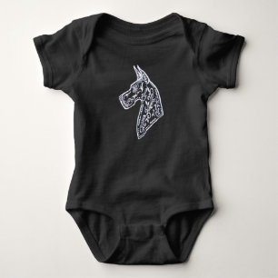T-shirt Crânio great dane do açúcar no Romper do bebê
