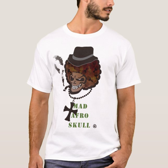 T-SHIRT CRÂNIO LOUCO DO AFRO (Frente)