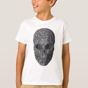 T-shirt Crânio marmoreado preto e branco