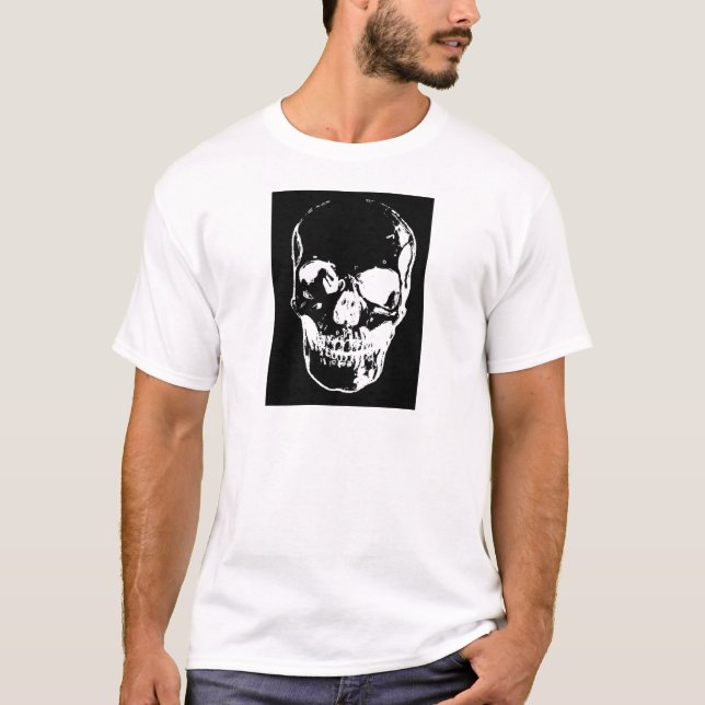 T-shirt Crânio Negro - Imagem Negativa (Frente)