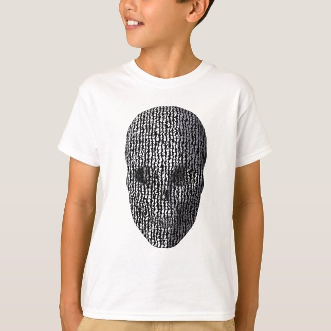 T-shirt Crânio Preto E Branco Marmoreado (Frente)