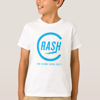 T-shirt Crash - logotipo ciano