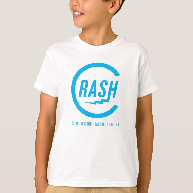 T-shirt Crash - logotipo ciano (Frente)