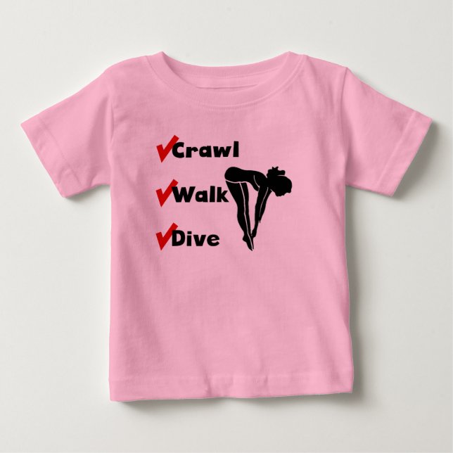 T-shirt Crawl Walk Dive (Frente)