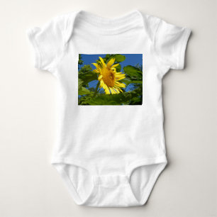 T-shirt Creeper AMARELO da criança do GIRASSOL
