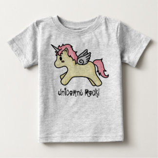 T-shirt Creeper Criança do Unicorns Rock [Rosa]