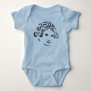 T-shirt Creeper da criança de Beethoven do bebê -- PK. B
