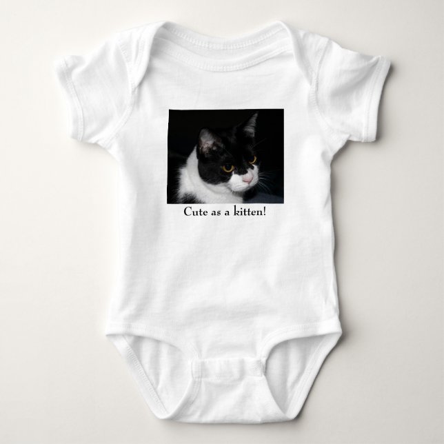 T-shirt Creeper da Criança do Gatinho bonito (Frente)