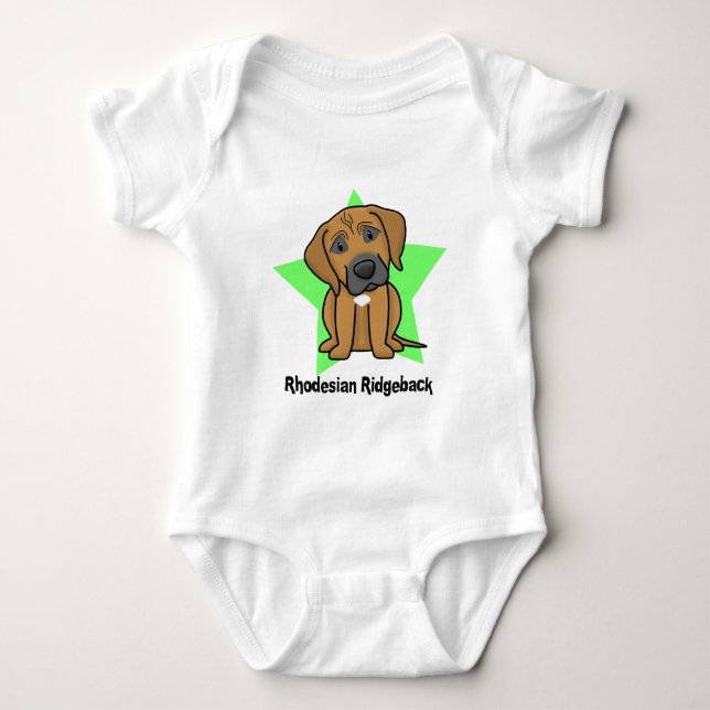 T-shirt Creeper do bebê de Rhodesian Ridgeback da estrela (Frente)