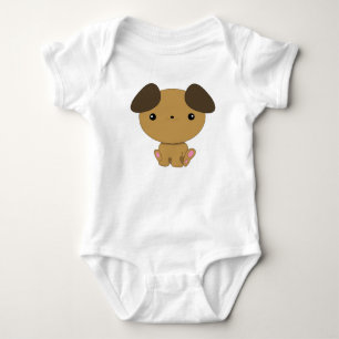 T-shirt Creeper do bebê do filhote de cachorro de Kawaii