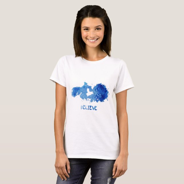 T-shirt Crença de Porcos Voadores (Frente Completa)