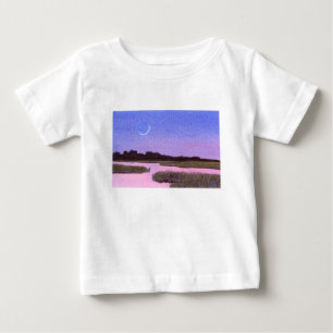 T-shirt Crescent Moon & Heron Twilight Marsh