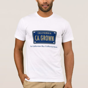 T-shirt crescido Califórnia dos homens do logotip