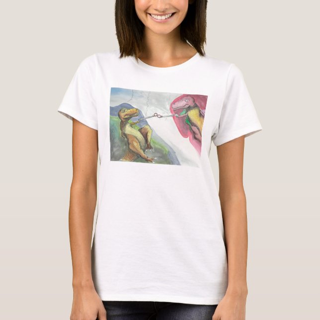 T-shirt "Criação de T-Rex " (Frente)