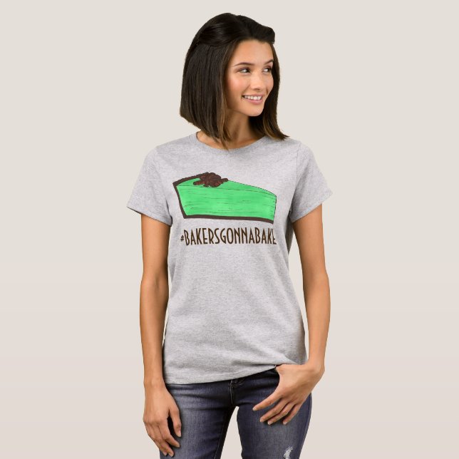 T-shirt Criadores vão Assar Hashtag Mint Grafopper Pie (Frente Completa)