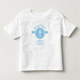 T-shirt Criança Azul e Personalizável do Batismo de Deus