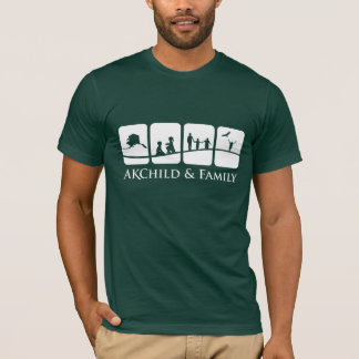 T-shirt Criança de AK & T dos pais de família (verde)