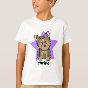 T-shirt Criança do yorkshire terrier da estrela de Kawaii