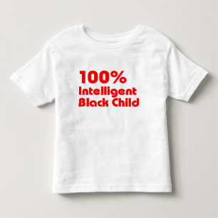 T-shirt Criança preta inteligente de 100%