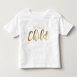 T-shirt Criança Selvagem Chic Boêmia   Folha de ouro triba