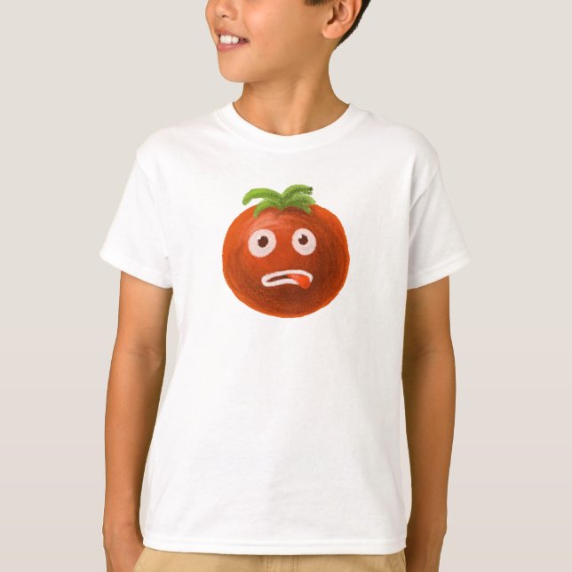T-shirt Crianças Engraçadas De Tomate (Frente)