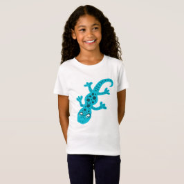 T-shirt Crianças Gecko Azul, Cute